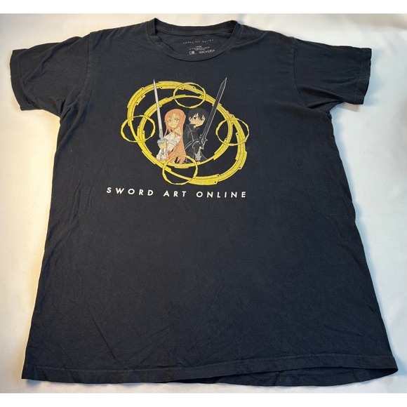 Sword Art Online Graphic Tee Anime Manga Black T-Shirt Large‎ - Picture 1 of 7